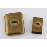 Southern division post WW2 German occupation brass cigarette case and matchbox holder.