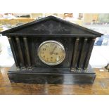 Victorian Slate Mantle Clock of Classical Architectural Form