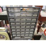 Industrial Metal and Plastic Multi-Drawer Cabinet