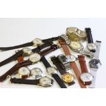 Collection of vintage gents Mechanical wristwatches to include; Avia, Junghans, Limit, Montine