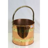 Copper and Brass Bound Log Bucket