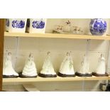 Set of six Coalport Royal Marriage Limited edition figurines, modelled by John Bromley with