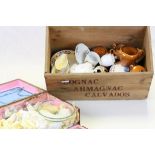 Box of mixed vintage Dolls tea party type ceramics to include a boxed set
