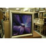 A studio framed botanical picture on canvas of a flowering bloom, ,signed and numbered