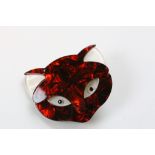 Lea stein style Cat head brooch