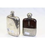 Two vintage Hip Flasks to include Silver plated