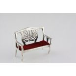 Unusual Silver pincushion in the form of a bench