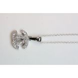 Silver and CZ designer style pendant necklace