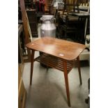 Retro Teak Side Table with slatted undershelf