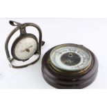 Two vintage Barometers to include one hanging on a Brass stand