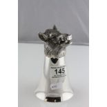 White Metal Boar's Head Stirrup Cup, 13cms high