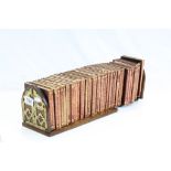 Wood & Brass book slide with 30 vintage Shakespeare plays books