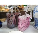 Two glass handbags