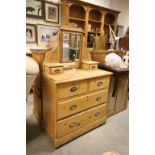 Late Victorian Stripped Pine Dressing Chest