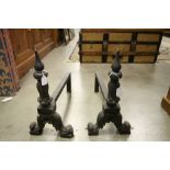 Pair of cast Iron fire dogs