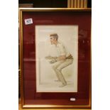Framed and Glazed Vanity Fair Print ' English cricket '