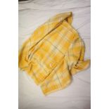 French Yellow and Cream Checked Wool Blanket