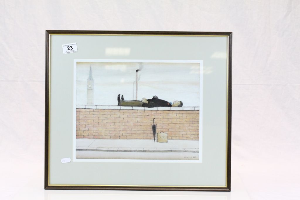 Framed & glazed LS Lowry print "Man on a Wall"