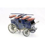 Vintage scratch built model of a Stagecoach with painted finish and Leather seats