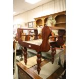 19th century Style Mahogany Window Seat with Two Arms and Wicker Seat