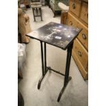 Black Lacquered Occasional Table with mother of pearl inlay and raised on slender legs