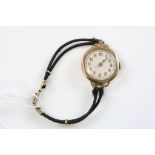 An Art Deco rolled gold ladies wrist watch