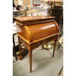 Cherry Wood Small Ladies Roll Top Writing Desk with fitted interior