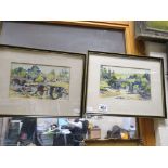 Pair of framed & glazed Watercolours of Dartmoor, signed by the Artist