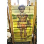Unframed Oil on Canvas of Ethnic Tribal Woman, possibly South Sea Islands, signed J Gould