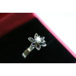 14ct White Gold Sapphire and Diamond daisy style ring
