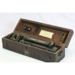 An early 20th Century cased Charles Baker theodolite stamped 244 Baker, High Holborn