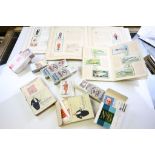 Small collection of vintage Cigarette cards in packets, loose & albums