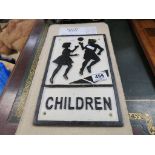 Cast Iron Sign ' Children '