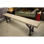 Scaffold Plank Top Bench on Industrial Metal Legs