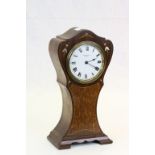 Early 20th century Art Nouveau J W Benson Mantle Clock in a Tulip Shaped Mahogany Case