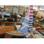 A model of a sailing yacht