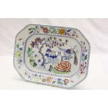 A 19th Century mason ironstone platter with floral garden decoration