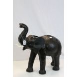 Leather covered vintage model of an Elephant