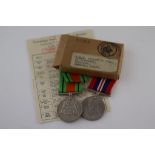 WW2 British War Medal & Defence Medal issued To J.H.H. Spanswick with original ribbons, box and