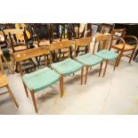 Set of Four 1960's / 70's Teak Dining Chairs with Bar Backs stamped Troeds Bjarnum, Made in Sweden