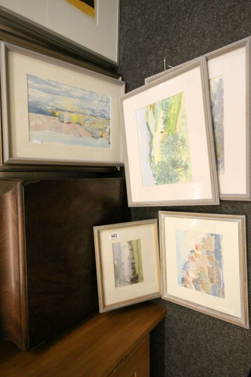 Nine framed & glazed Watercolours from a variety of Countries