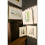 Nine framed & glazed Watercolours from a variety of Countries