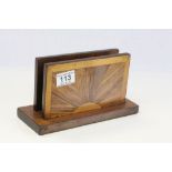 Art Deco Wooden Starburst Inlaid Letter Rack