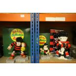 Boxed Dennis the Menace ceramic Cookie jar and two large boxed Robert Harrop Beano figures; BDB01