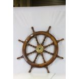 Mahogany & Brass Ship's Wheel