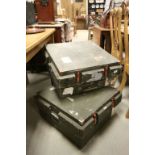 Pair of Wooden Military RAF Lossiemouth Ordnance / Ammo / Flame Tube Cases Lidded Crates / Boxes