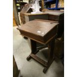 Victorian Pine Child's School Desk with Sloping Lift Lid