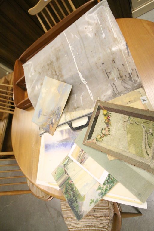 Folder containing a large quantity of Artworks to include 19th century and Watercolours and other