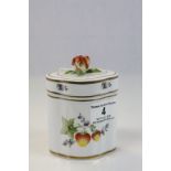 Hollohaza ceramic lidded pot with Floral finial and Strawberry decoration