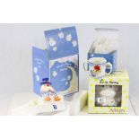 Aynsley Little Monkey money box, Nursery Rhyme Collection money box & two handled Mug, all boxed